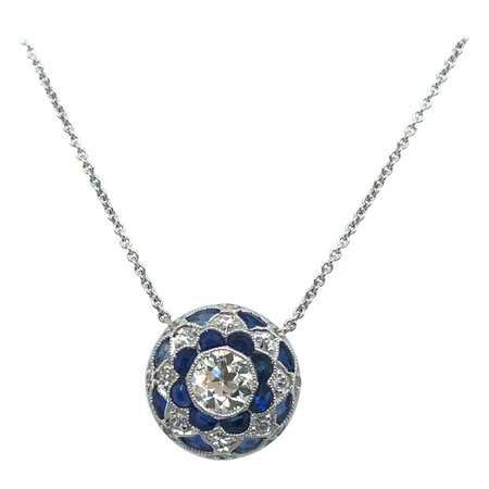 Plique Jour Enamel Diamond Ruby 18 Karat Gold Pendant Necklace For Sale at 1stDibs