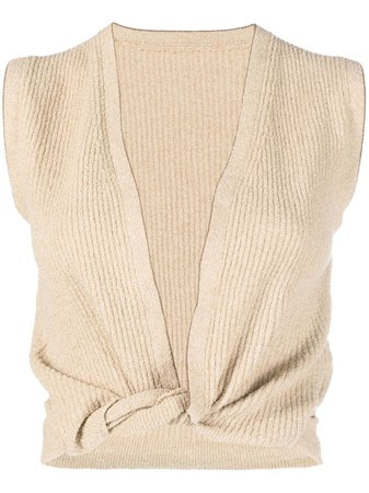 Shop Jacquemus twisted front knitted vest with Express Delivery - FARFETCH