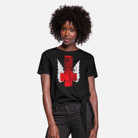 Rammstein - Engel Cross Design Women's Knotted T-Shirt | Spreadshirt