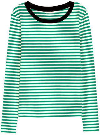 Striped Jersey Top - Green