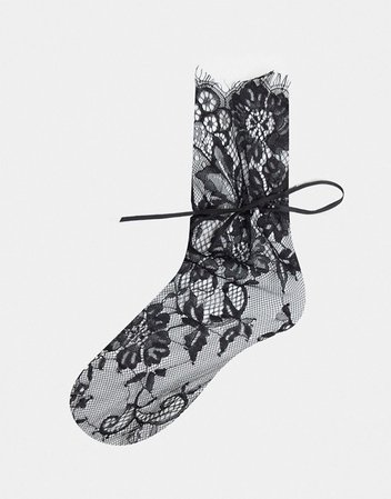 Ego socks in black lace | ASOS