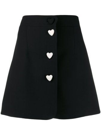 George Keburia Heart Button A-line Skirt