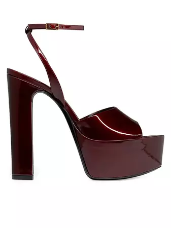 Shop Saint Laurent Jodie Platform Sandals In Patent Leather | Saks Fifth Avenue