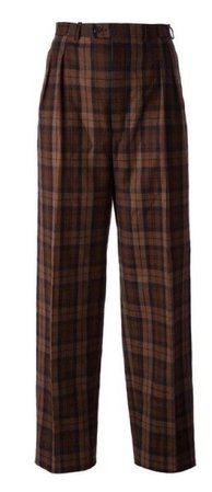brown plaid pants