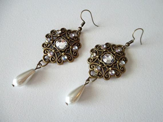 Anne Boleyn Tudors Earrings Renaissance jewelry French | Etsy