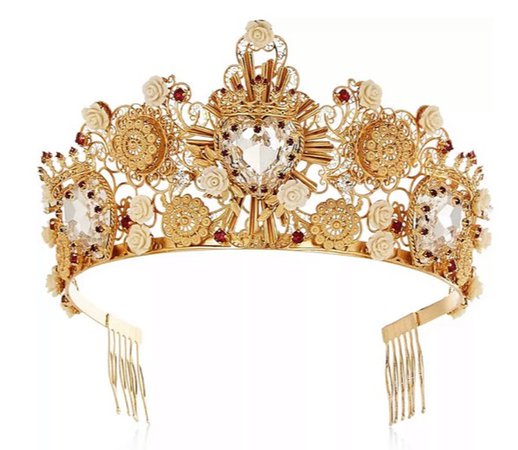 DOLCE&GABBANA : SS2015 Gold-tone Swarovski Crystal Crown