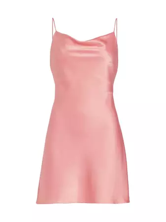 Shop Alice + Olivia Harmon Draped Satin Slipdress | Saks Fifth Avenue