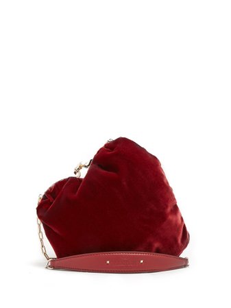 Carry Secrets heart-shaped velvet bag | Valentino | MATCHESFASHION.COM UK