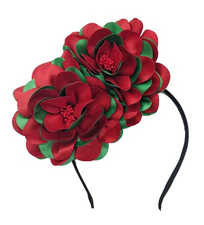Vintage Elegant Flower Fascinator Hair Clip Headband (CC Red Green) at Amazon Women’s Clothing store