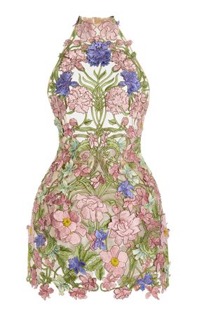 Art Nouveau Embroidered Mini Dress By Oscar De La Renta | Moda Operandi