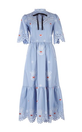 temperley London blue embroidered dress