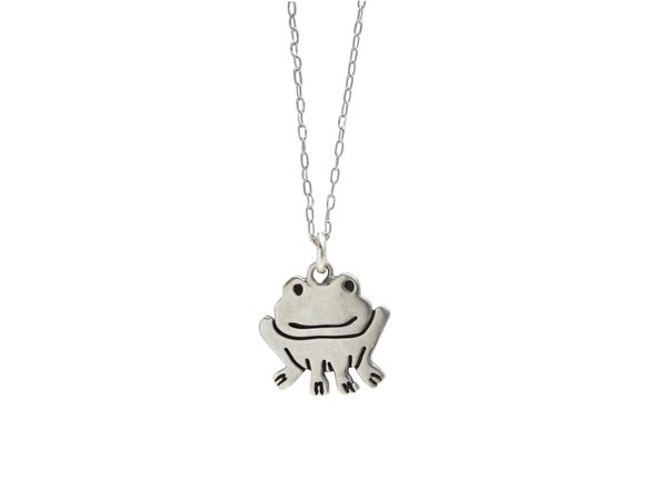 Sterling Frog Charm Necklace Silver Silver Frog Pendant on | Etsy Sweden