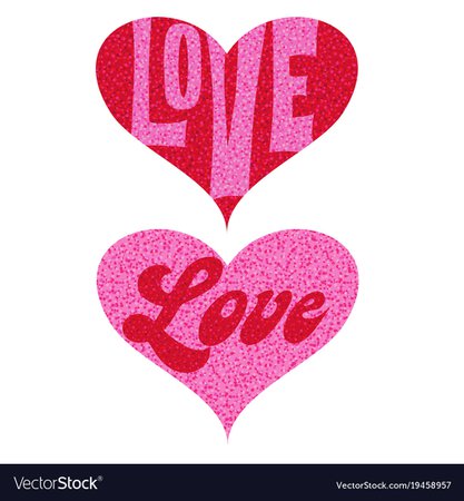 Mod pink red love valentine glitter hearts Vector Image