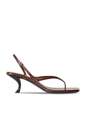 The Row Constance Leather Sandals in Walnut | FWRD