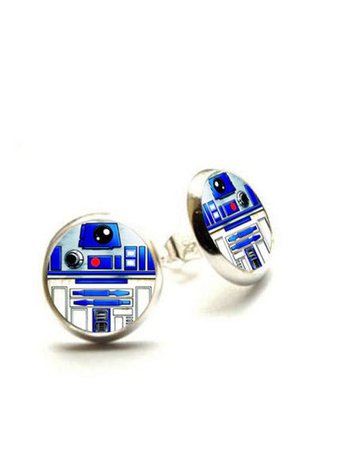 R2-D2 Stud Earrings Star Wars Earrings Hypoallergenic | Etsy