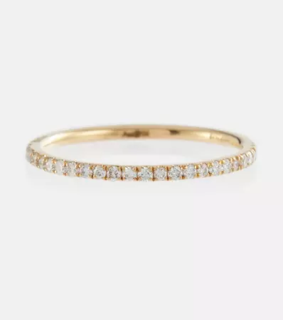 Thread Band 18 Kt Gold Ring With Diamonds in Gold - Ileana Makri | Mytheresa