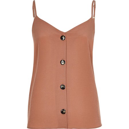 Pink button front cami top - Cami / Sleeveless Tops - Tops - women