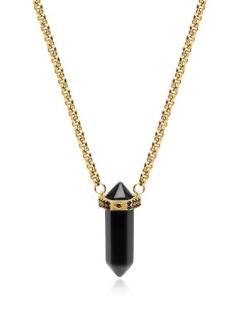 Nialaya Jewelry crystal evil eye pendant chain necklace - FARFETCH