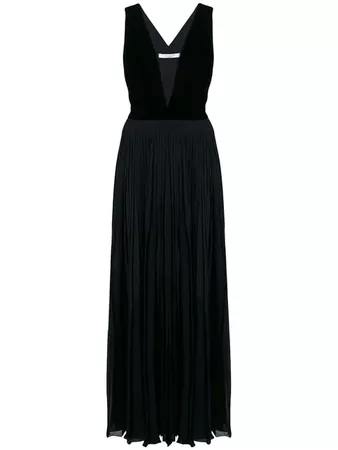 Givenchy plunging neckline pleated gown