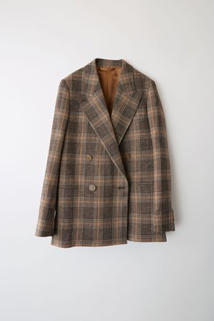 Checked suit jacket Brown/beige