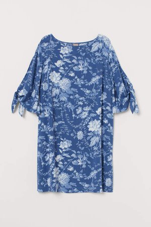 H&M+ Tie-detail Dress - Blue