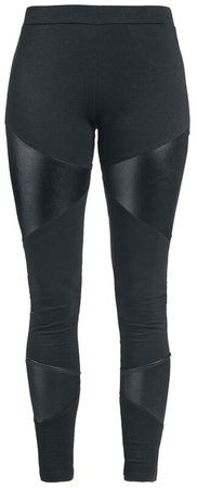 Black Leggings with Faux Leather Inserts | Black Premium by EMP Leggings | EMP