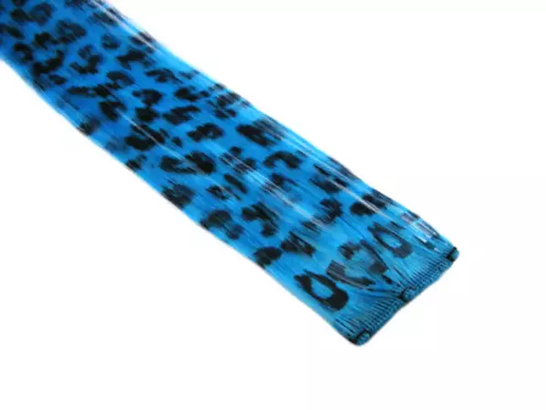 Clip-in 12 Hair Extensions Neon Blue Leopard Print Emo Scene Extension Rave - Etsy
