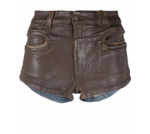 Diesel Lya coated-finish mini shorts