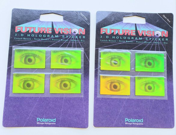 2 PACKS VINTAGE 3D EYE Hologram Sticker by Future Vision Polaroid Mirage New - $17.96 | PicClick