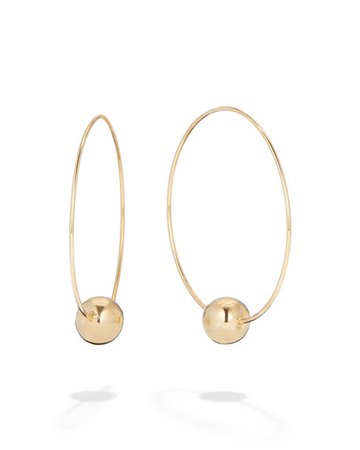 LANA 14k Gold Bead-Base Hoop Earrings