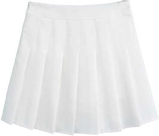 Hoerev Women Girls Short High Waist Pleated Skater Tennis School Skirt at Amazon Women’s Clothing store