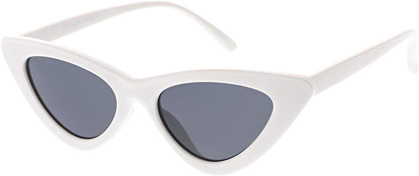 Amazon.com: sunglassLA - Retro Vintage Trendy Cat Eye Sunglasses for Women with Flat Triangle Lens (White/Smoke): Clothing
