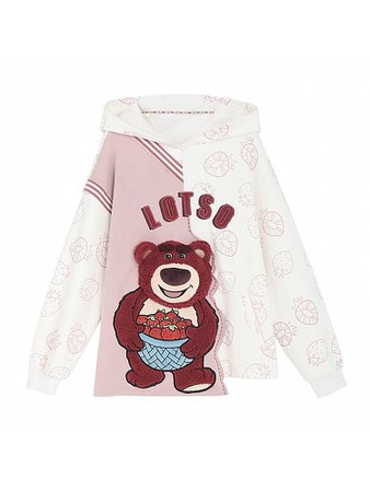 Disney Authorized Lotso Huggin-Bear Colorblock Design Hoodie