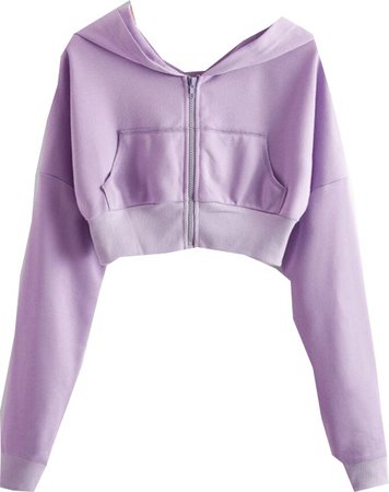 purple cropped hoodie