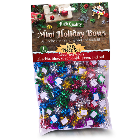 Small Christmas Bows for Gift Wrapping - 120 Pieces Gift Bows