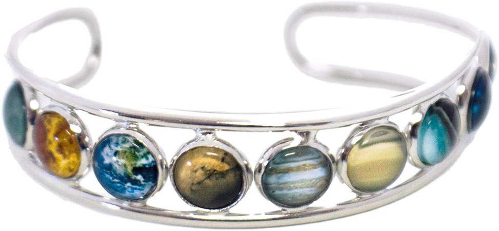Amazon.com: Solar System Silver Cuff Bangle Bracelet: Jewelry