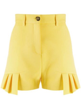 Shop yellow MSGM frill trim shorts with Express Delivery - Farfetch