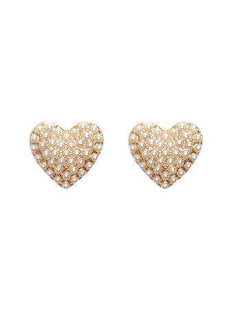 Primark Pearl Heart Stud Earrings