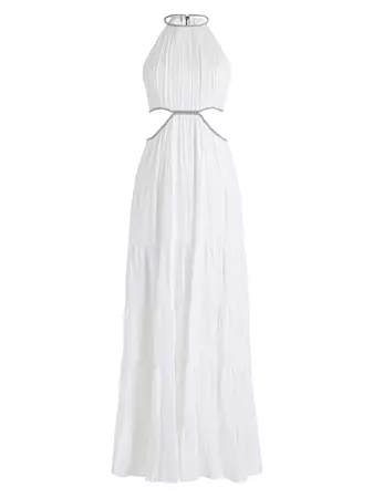 Shop Alice + Olivia Myrtice Halter Maxi Gown | Saks Fifth Avenue