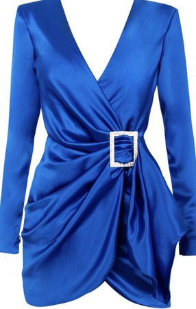 Satin Blue wrap dress