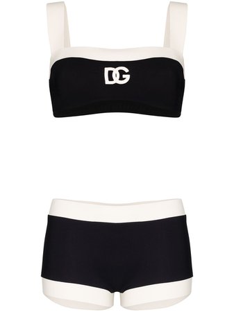 Dolce & Gabbana Two Tone Logo Bikini Ss20 | Farfetch.com