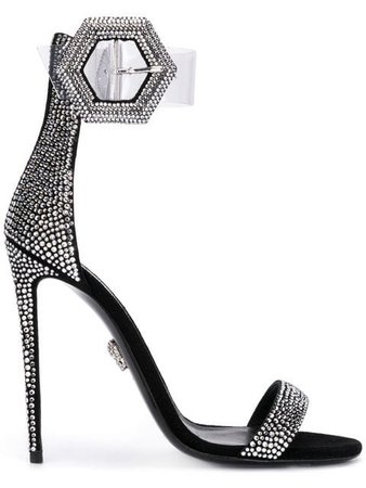 Philipp Plein crystal embellished sandals $2,058 - Buy Online - Mobile Friendly, Fast Delivery, Price