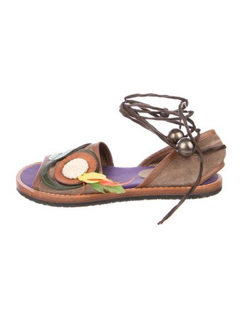 Marni Embellished Wraparound Sandals - Shoes - MAN74666 | The RealReal