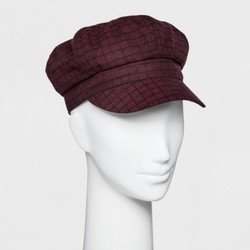 Wild Fable Women's Plaid Bakerboy Hat - Maroon - Check Back Soon - BLINQ