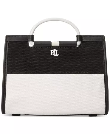Lauren Ralph Lauren Two-Tone Canvas Emmie Tote & Reviews - Handbags & Accessories - Macy's