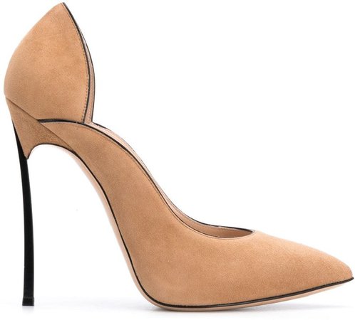 Blade sculpted pointed toe pumps