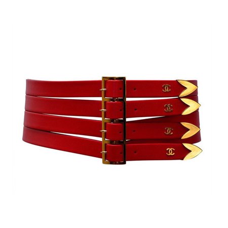 Chanel Red Corset Belt New ‘90