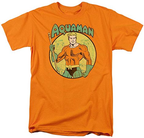 Amazon.com: Aquaman DC Comics King of Atlantis T Shirt & Stickers (Large) Orange: Clothing