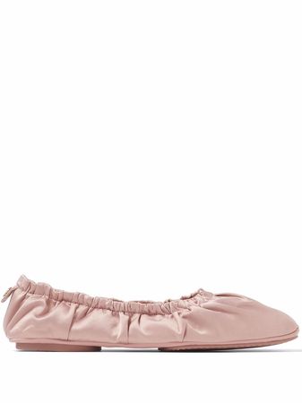 Shop Jimmy Choo Bardo satin slippers with Express Delivery - FARFETCH