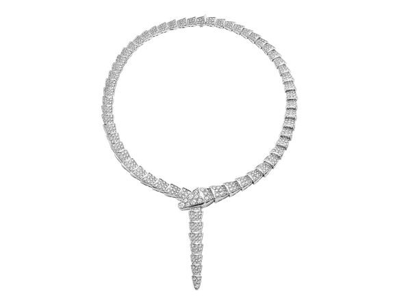 Serpenti Viper White gold Necklace 348165 | Bvlgari